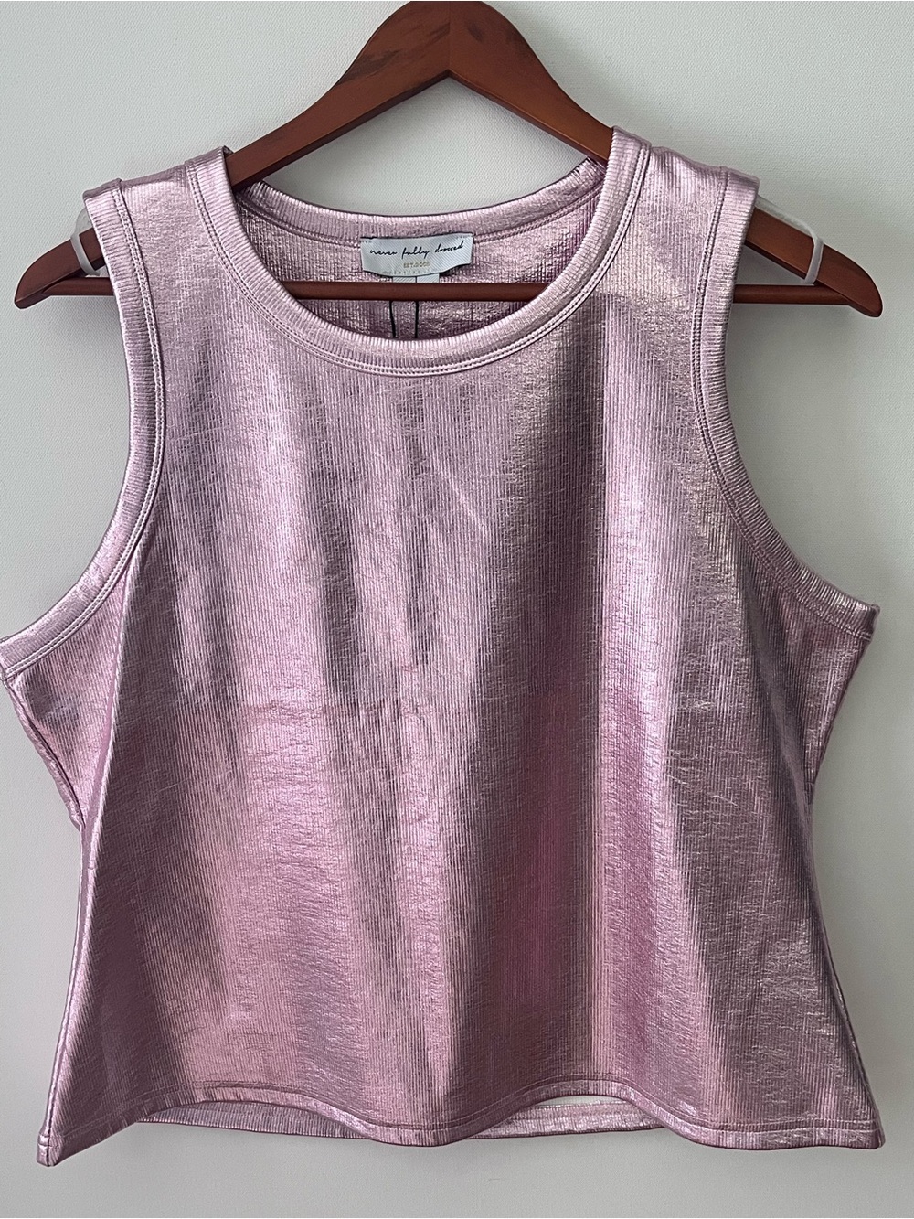 Never Fully Dressed Metallic Pink Tank Top; NWT